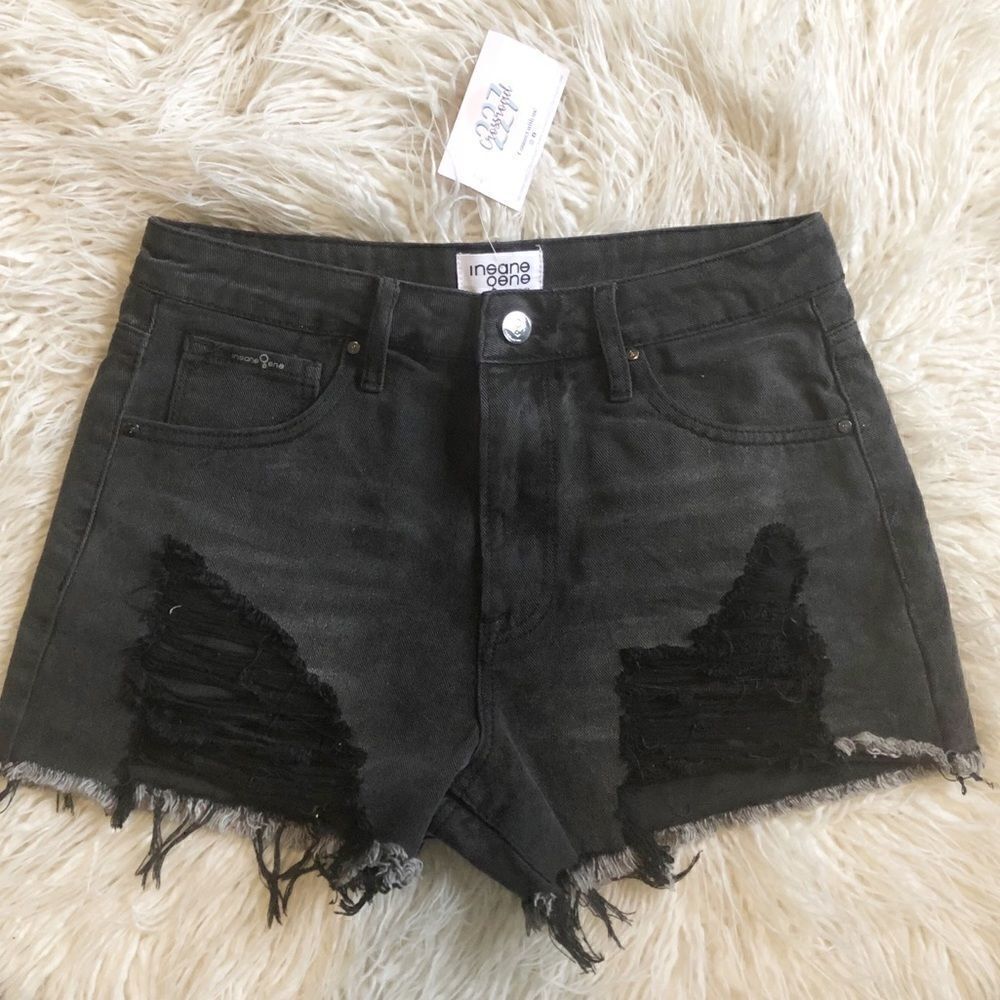 Denim Black Cut off Shorts